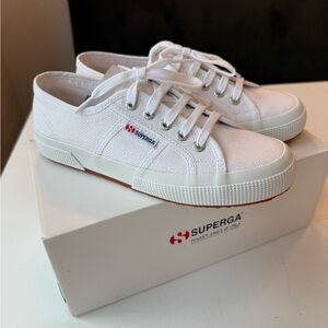 Superga 2750 Cotu Classic White Lace-Up Sneakers